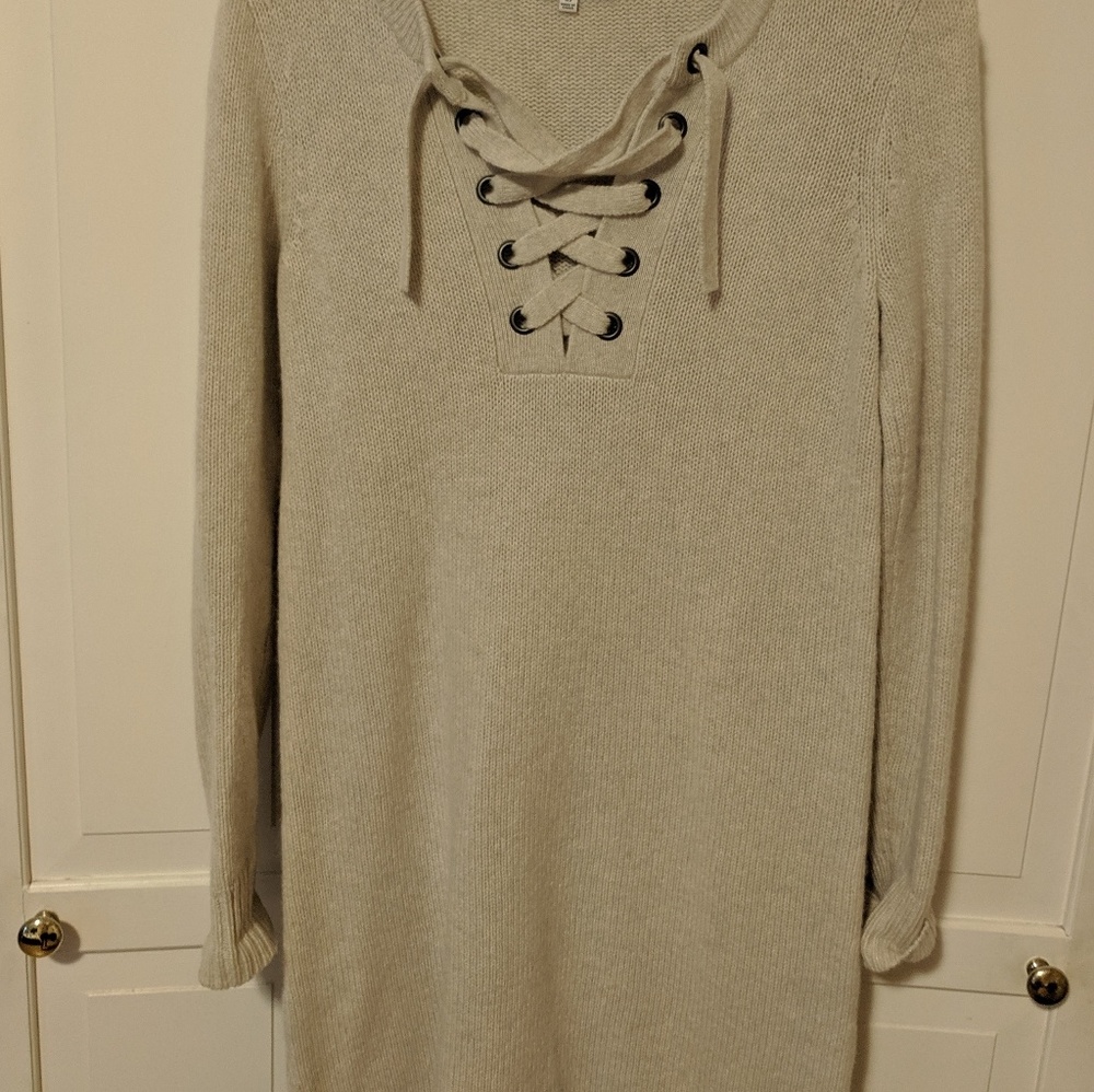 Madewell lace up wool sweater dress.   Size xs